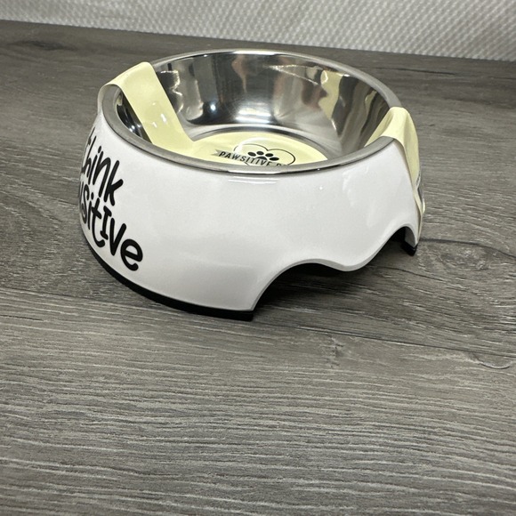 Pawsitive Pets 2 in 1 Pet Bowl Melamine Stainless Steel BPA Free Think Pawsitive - Picture 4 of 7